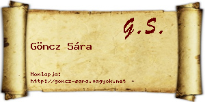 Göncz Sára névjegykártya